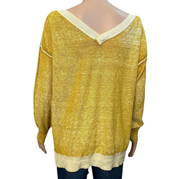 NEW Sundance Samantha V Neck Sweater Large Inside Out Look Boho Casual Cotton - Picture 4 of 9